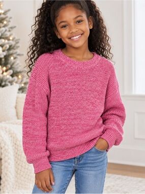 🎀 Cat & Jack Girls Pink Crewneck Sweater Size XL